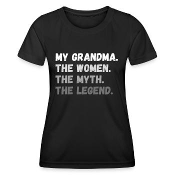 My Grandma. The Women. The Myth. The Legend - Women's Functional T-Shirt - black - Front - AI Model Female 172 light (172cm)