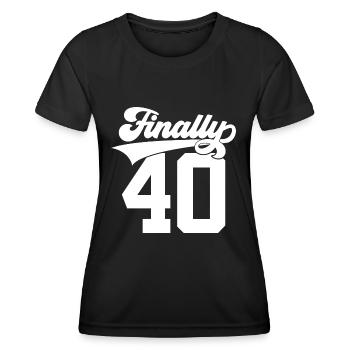 40TH BIRTHDAY FINALLY 40 FINALLY 40 - Women's Functional T-Shirt - black - Front - AI Model Female 172 light (172cm)