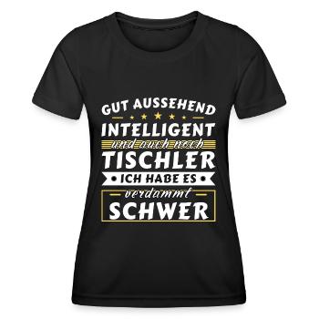 Gut aussehend intelligent - Tischler Edition - Frauen Funktions-T-Shirt - Schwarz - Vorne - AI Model Female 172 light (172cm)