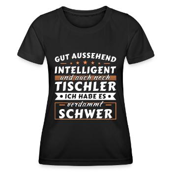 Gut aussehend intelligent - Tischler Edition - Frauen Funktions-T-Shirt - Schwarz - Vorne - AI Model Female 172 light (172cm)