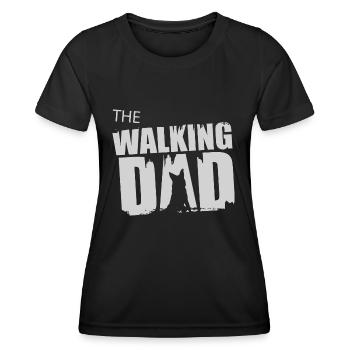 Idée cadeau de berger allemand à pied Père Gassi - T-shirt sport Femme - noir - Devant - AI Model Female 172 light (172cm)