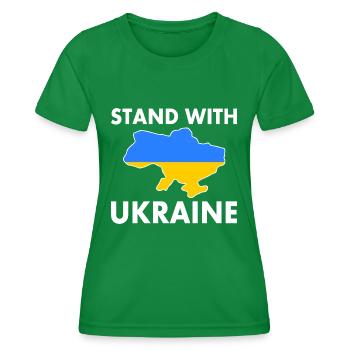 stand with ukraine - Frauen Funktions-T-Shirt - Kelly Green - Vorne - AI Model Female 172 dark (172cm)
