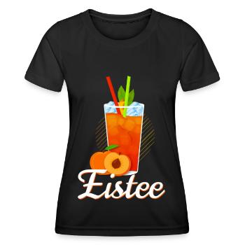 Eistee Pfirsich Design Tee - Frauen Funktions-T-Shirt - Schwarz - Vorne - AI Model Female 172 light (172cm)