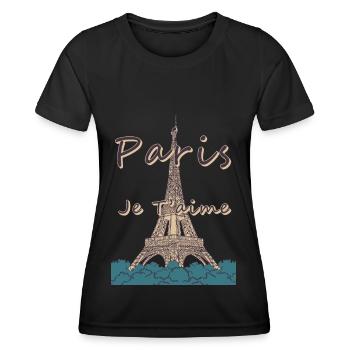 Paris Je Taime Tour Eiffel Paris France - T-shirt sport Femme - noir - Devant - AI Model Female 172 light (172cm)