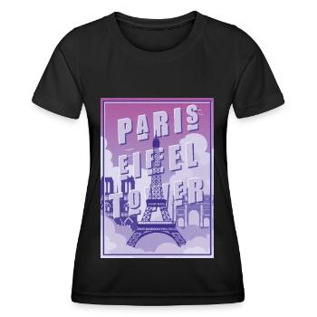 Paris Eiffelturm Andenken Frankreich Souvenir - Frauen Funktions-T-Shirt - Schwarz - Vorne - AI Model Female 172 light (172cm)
