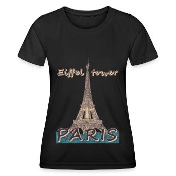 Eiffelturm in Paris Frankreich Pariser Andenken - Frauen Funktions-T-Shirt - Schwarz - Vorne - AI Model Female 172 light (172cm)