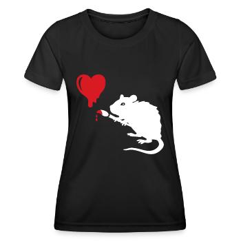 Cœur de rat de street art - T-shirt sport Femme - noir - Devant - AI Model Female 172 light (172cm)