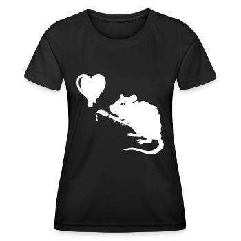 Cœur de rat de street art - T-shirt sport Femme - noir - Devant - AI Model Female 172 light (172cm)