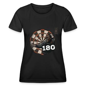 Darts 180 Brauner Game Champ Dart - Dart Team - Frauen Funktions-T-Shirt - Schwarz - Vorne - AI Model Female 172 light (172cm)