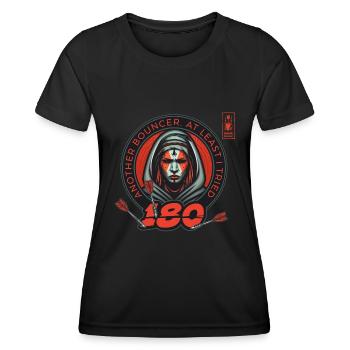 Darts 180 Bouncer Rote Spielerin Dart Team - Frauen Funktions-T-Shirt - Schwarz - Vorne - AI Model Female 172 light (172cm)