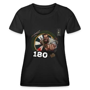 Fléchettes 180 Jeu blanc Champ Dart - Dart Team - T-shirt sport Femme - noir - Devant - AI Model Female 172 light (172cm)