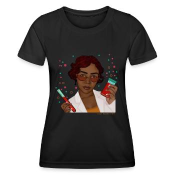 savant fou - T-shirt sport Femme - noir - Devant - AI Model Female 172 light (172cm)