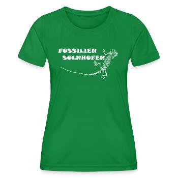 Dinosaures, fossiles, paléontologue, - T-shirt sport Femme - vert - Devant - AI Model Female 172 dark (172cm)