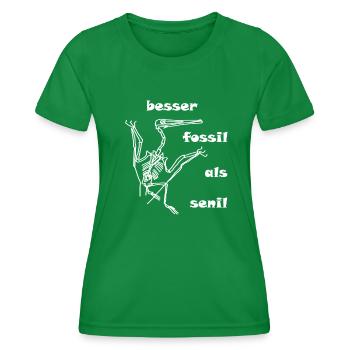 Dinosaures, fossiles, paléontologue, - T-shirt sport Femme - vert - Devant - AI Model Female 172 dark (172cm)