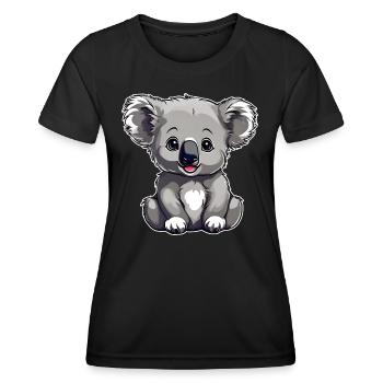 Ours Koala mignon - T-shirt sport Femme - noir - Devant - AI Model Female 172 light (172cm)
