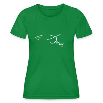 Fisch Jesus schön dezent - Frauen Funktions-T-Shirt - Kelly Green - Vorne - AI Model Female 172 dark (172cm)