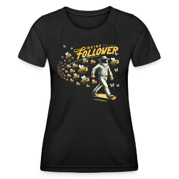 Imker Spruch Follower - Frauen Funktions-T-Shirt - Schwarz - Vorne - AI Model Female 172 light (172cm)