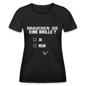 optiker augenoptiker optik sehtest visus - Frauen Funktions-T-Shirt - Schwarz - Vorne - AI Model Female 172 light (172cm)