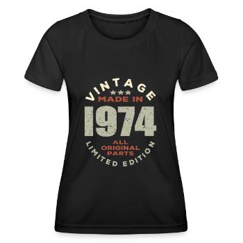 Vintage 1974 - Women's Functional T-Shirt - black - Front - AI Model Female 172 light (172cm)