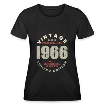 Vintage retro 1966 - T-shirt sport Femme - noir - Devant - AI Model Female 172 light (172cm)