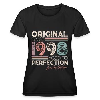 Original 1998 Vintage Vintage Anniversaire Rétro - T-shirt sport Femme - noir - Devant - AI Model Female 172 light (172cm)