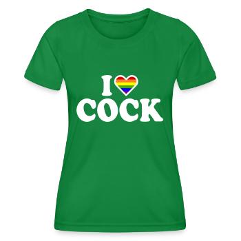 I love cock - Frauen Funktions-T-Shirt - Kelly Green - Vorne - AI Model Female 172 dark (172cm)