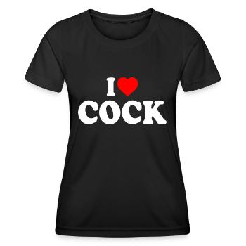 I love cock - T-shirt sport Femme - noir - Devant - AI Model Female 172 light (172cm)