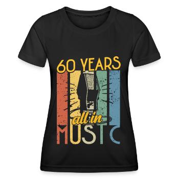 Vintage Musician 1964 60 Jahre Jubiläum - Frauen Funktions-T-Shirt - Schwarz - Vorne - AI Model Female 172 light (172cm)