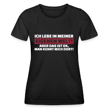 Eigene Welt - Frauen Funktions-T-Shirt - Schwarz - Vorne - AI Model Female 172 light (172cm)