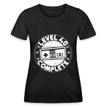 40. Geburtstag Level 40 Complete 40 Jahre Geschenk - Frauen Funktions-T-Shirt - Schwarz - Vorne - AI Model Female 172 light (172cm)