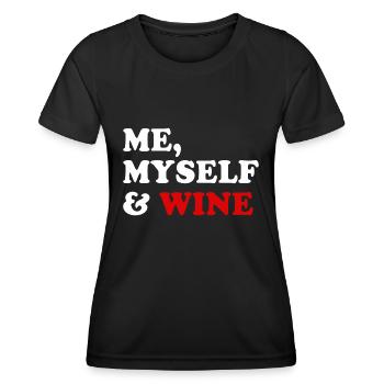 Me, Myself and Wine Wine Lovers - Women's Functional T-Shirt - black - Front - AI Model Female 172 light (172cm)
