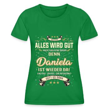 Daniela T-Shirt, Alles wird gut! - Frauen Funktions-T-Shirt - Kelly Green - Vorne - AI Model Female 172 dark (172cm)