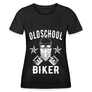 Biker Old School - Frauen Funktions-T-Shirt - Schwarz - Vorne - AI Model Female 172 light (172cm)