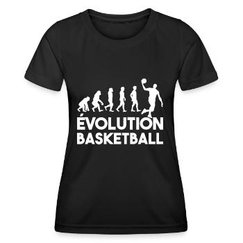 Die Entwicklung des Basketballs - Frauen Funktions-T-Shirt - Schwarz - Vorne - AI Model Female 172 light (172cm)