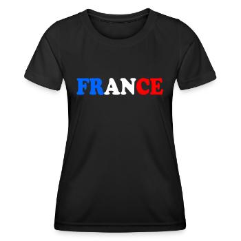 FRANKREICH FRANZÖSISCHE FLAGGE - Frauen Funktions-T-Shirt - Schwarz - Vorne - AI Model Female 172 light (172cm)