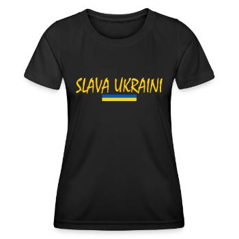 Slava ukraini - Frauen Funktions-T-Shirt - Schwarz - Vorne - AI Model Female 172 light (172cm)