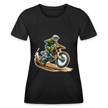 Motocross - Frauen Funktions-T-Shirt - Schwarz - Vorne - AI Model Female 172 light (172cm)