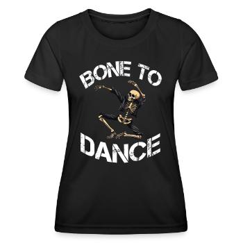 Bone To Dance Skeleton Dicton - T-shirt sport Femme - noir - Devant - AI Model Female 172 light (172cm)