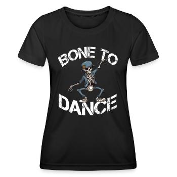 Bone To Dance Funny Dancing Dicton - T-shirt sport Femme - noir - Devant - AI Model Female 172 light (172cm)