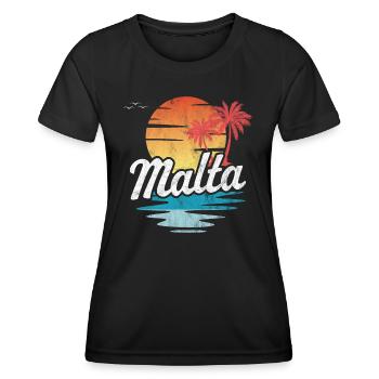 Malta - Frauen Funktions-T-Shirt - Schwarz - Vorne - AI Model Female 172 light (172cm)