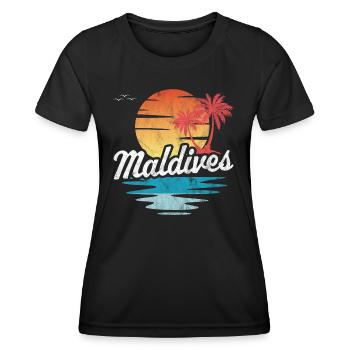 Malediven - Frauen Funktions-T-Shirt - Schwarz - Vorne - AI Model Female 172 light (172cm)