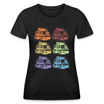 Retro LKW Fahrer Geschenk - Frauen Funktions-T-Shirt - Schwarz - Vorne - AI Model Female 172 light (172cm)