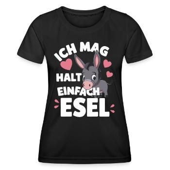 Esel Eselchen Maultier Muli - Frauen Funktions-T-Shirt - Schwarz - Vorne - AI Model Female 172 light (172cm)