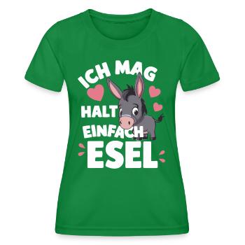 Esel Eselchen Maultier Muli - Frauen Funktions-T-Shirt - Kelly Green - Vorne - AI Model Female 172 dark (172cm)