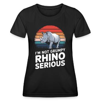 Rhinocéros Rhinocéros - T-shirt sport Femme - noir - Devant - AI Model Female 172 light (172cm)