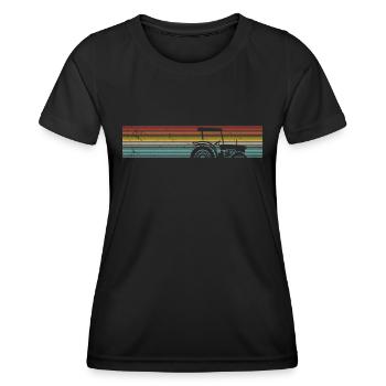 TRACTEURS AGRICOLES MACHINES AGRICOLES RÉTRO - T-shirt sport Femme - noir - Devant - AI Model Female 172 light (172cm)