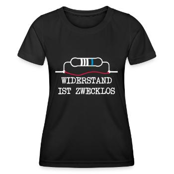Widerstand ist zwecklos - Frauen Funktions-T-Shirt - Schwarz - Vorne - AI Model Female 172 light (172cm)