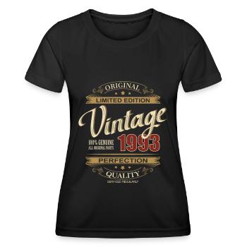 30th birthday born in 1993 Vintage Retro - Women's Functional T-Shirt - black - Front - AI Model Female 172 light (172cm)
