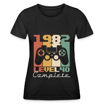 40 Geburtstag Jahrgang 1982 Level 40 Complete - Frauen Funktions-T-Shirt - Schwarz - Vorne - AI Model Female 172 light (172cm)