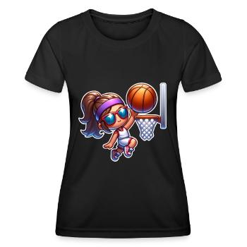 Basketball Basketball Basketball Femme - T-shirt sport Femme - noir - Devant - AI Model Female 172 light (172cm)